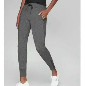 Athleta Heather Gray Metro Street Jogger Leggings Zip Ankle Drawstring Size 2X